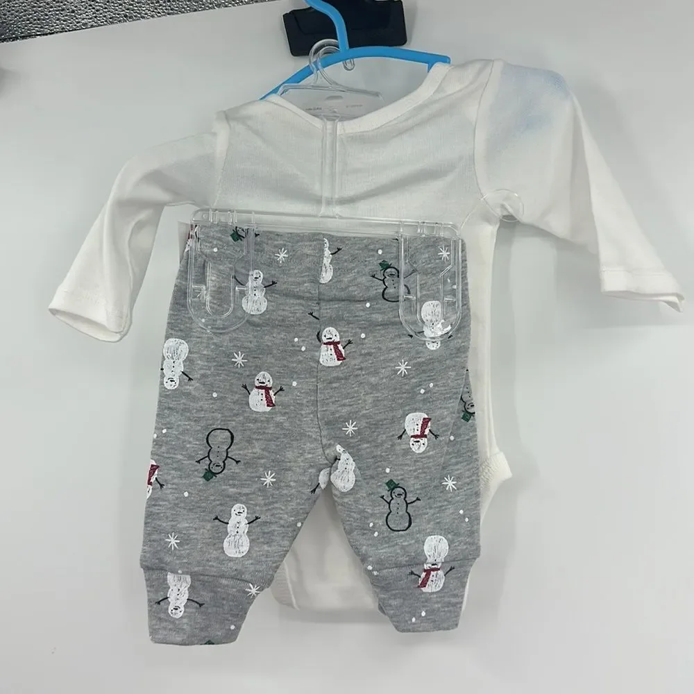 Just One You by CARTERS (2) Outfit Bundle Sz Newborn Santa Sleeper/Snowman 2pc‎